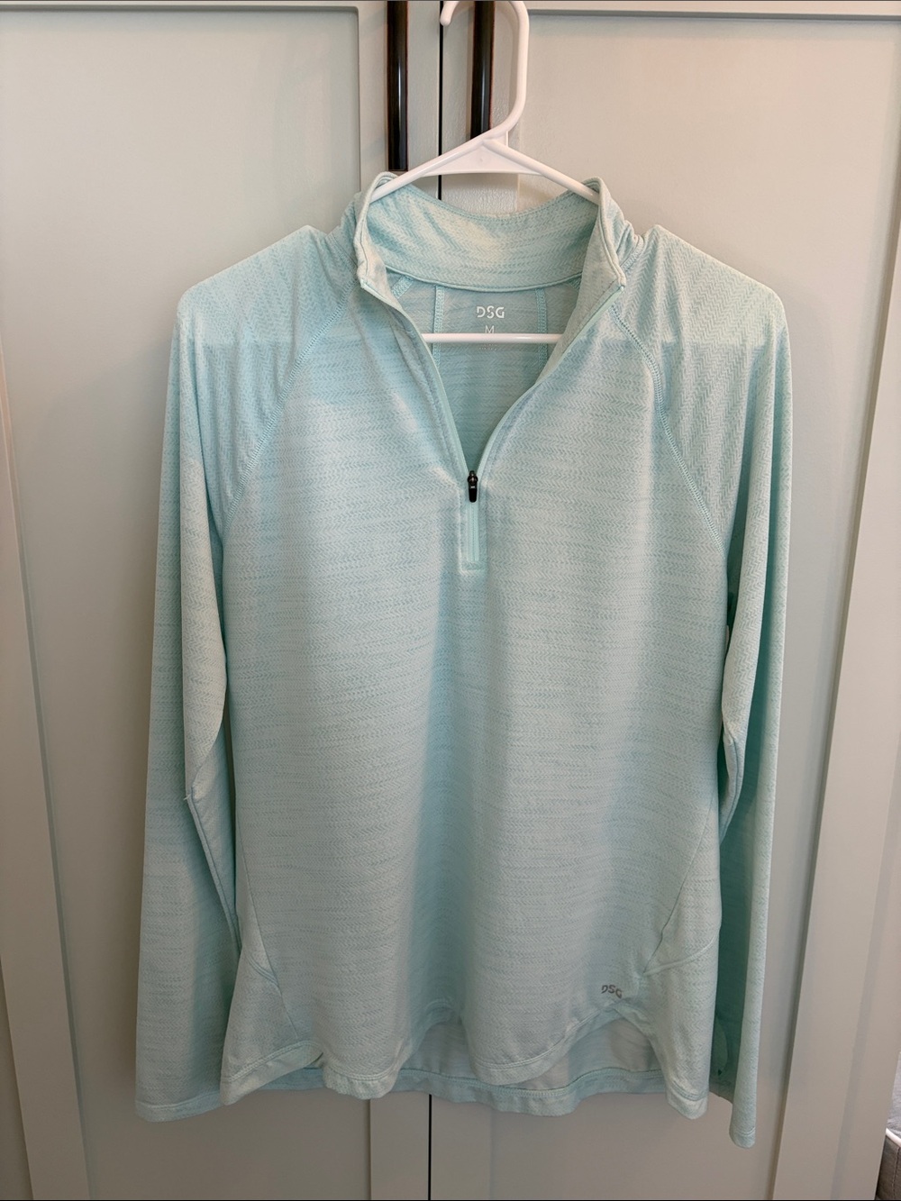 DSG women light teal Quarter-Zip Performance Pullover